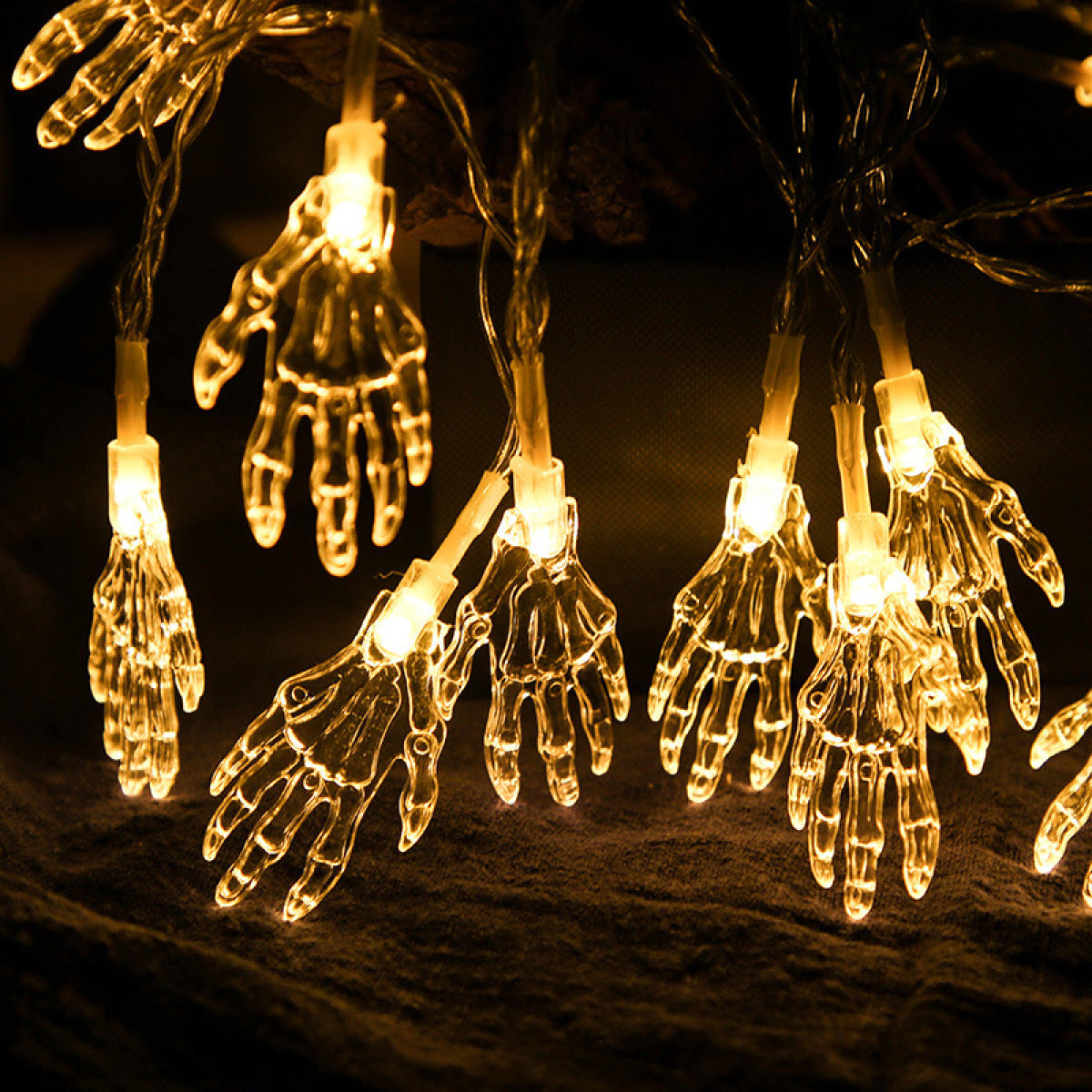 MidnightPalm™ - Solar LED Halloween Skelett Handlampe String