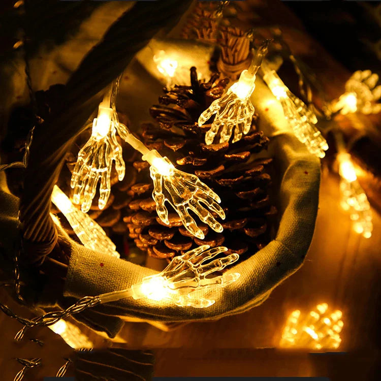 MidnightPalm™ - Solar LED Halloween Skelett Handlampe String