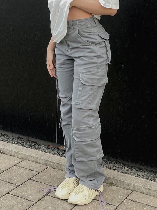 CARGOPANTS™ | Graue Cargo-Hose für Frauen